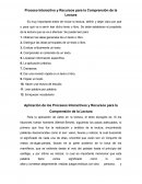 Ejemplo de Proceso Interactivo y Recursos para la Comprensión de la Lectura