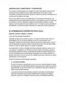 INDIVIDUALIDAD, COMPETIVIDAD Y COOPERACIÓN