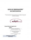 GUÍA DE OBSERVACIÓN* NO PARTICIPATIVA