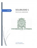 Solubilidad, práctica de laboratorio