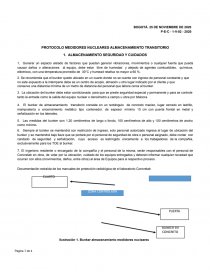 PROTOCOLO MEDIDORES NUCLEARES ALMACENAMIENTO TRANSITORIO. Página 1