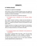 Ensayo del Plan Nacional de Desarrollo “Construir un país con bienestar”