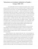 Variaciones en el producto industrial en España y Europa 1900-1935
