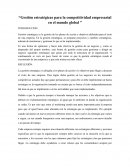 Gestión estratégicas para la competitividad empresarial en el mundo global
