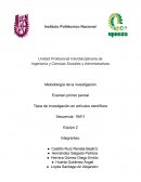 Tipos de investigación en artículos científicos