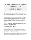 Cómo Descubrir tu Marca Personal en 7 sencillos pasos