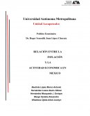 RELACIÓN ENTRE LA INFLACIÓN Y LA ACTIVIDAD ECONOMICA EN MEXICO