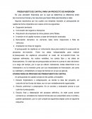 PRESUPUESTO DE CAPITAL PARA UN PROYECTO DE INVERSIÓN