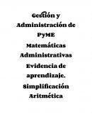 Evidencia de aprendizaje. Simplificación Aritmética