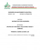 APUNTES DE FUNCIONES Y RELACIONES. RANGO Y DOMINIOS