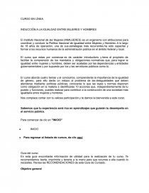 INDUCCIÓN A LA IGUALDAD ENTRE MUJERES Y HOMBRES. Página 1