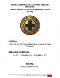 PARCIAL: PSICOLOGÍA LABORAL. Página 1