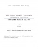 DE LAS REFORMAS BORBÓNICAS A CONSECUENCIAS INMEDIATAS DE LA INDEPENDENCIA