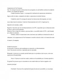Aquitectura de un computador , estados y procesos. Página 1
