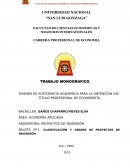 CLASIFICACION Y ORIGEN DE PROYECTOS DE INVERSIÓN