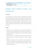 Actividad: Centros educativos inclusivos, ¿una posibilidad real?