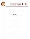 Resumen de Limitaciones de la globalización
