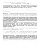 La importancia e impacto de la lectura, redacción y pensamiento crítico en la educación superior