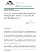 Simulación por Computadora de las Propiedades Pasivas y no Lineales de las Células Excitables