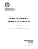 Informe de intervención Asistentes de la educación