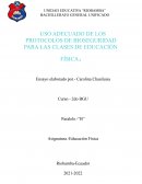 USO ADECUADO DE LOS PROTOCOLOS DE BIOSEGURIDAD PARA LAS CLASES DE EDUCACIÓN FÍSICA