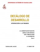 DECÁLOGO DE DESARROLLO INTRODUCCIÓN A LAS FINANZAS
