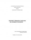 Regresión Lineal entre dos variables y Correlación