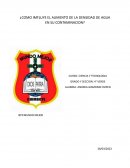 ¿COMO IMFLUYE EL AUMENTO DE LA DENSIDAD DE AGUA EN SU CONTAMINACION?