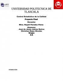 Control Estadístico de la Calidad. Página 1