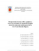 Recuperación de mesas, sillas y pupitres a través de actividades de autogestión dirigido al nivel de educación media general de la U.E.N Luis Hurtado Higuera
