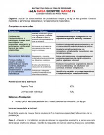 MATEMÁTICAS PARA LA TOMA DE DECISIONES. Página 1