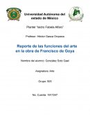 Reporte de las funciones del arte en la obra de Francisco de Goya