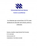 Los elementos que caracterizan a la UNA como institución de educación universitaria, abierta y a distancia