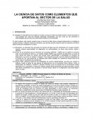 LA CIENCIA DE DATOS COMO ELEMENTOS QUE APORTAN AL SECTOR DE LA SALUD