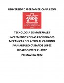 Incrementos de las propiedades mecánicas de los aceros al carbono