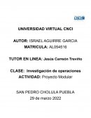 Invetigacion de operaciones Proyecto Modular