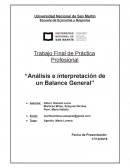 “Análisis e interpretación de un Balance General”
