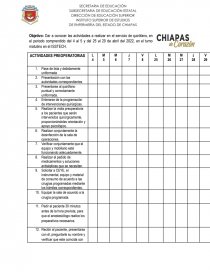 CRONOGRAMA PARA ÁREA DE QUIROFANO. Página 1