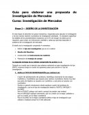 Guía para elaborar una propuesta de Investigación de Mercados