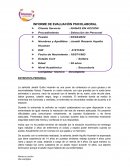 INFORME DE EVALUACIÓN PSICOLABORAL