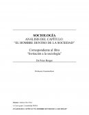 ANÁLISIS DEL CAPÍTULO: “EL HOMBRE DENTRO DE LA SOCIEDAD”