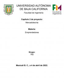 Capítulo 2 de proyecto: Mercadotecnia. Página 1