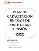 PLAN DE CAPACITACIÓN EN IZAJE DE POSTE DE M/B TENSIÓN