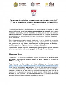 Estrategia de trabajo a implementar con los alumnos de 5° “C”. Página 1