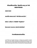 Planificación: ¿Quién soy yo? MI IDENTIDAD