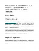 Consecuencias de la flexibilización en la mercancía fuerza de trabajo en el capitalismo neoliberal en México 1980-2021