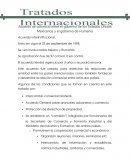 Acuerdo de comercio entre el gobierno de los Estados Unidos Mexicanos y el gobierno de Rumania