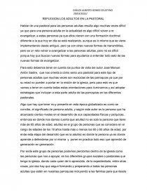 REFLEXION LOS ADULTOS EN LA PASTORAL. Página 1
