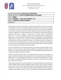 REPORTE CRITICO HAMLET. Página 1