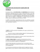 Contrato de servicio de recolección de residuos